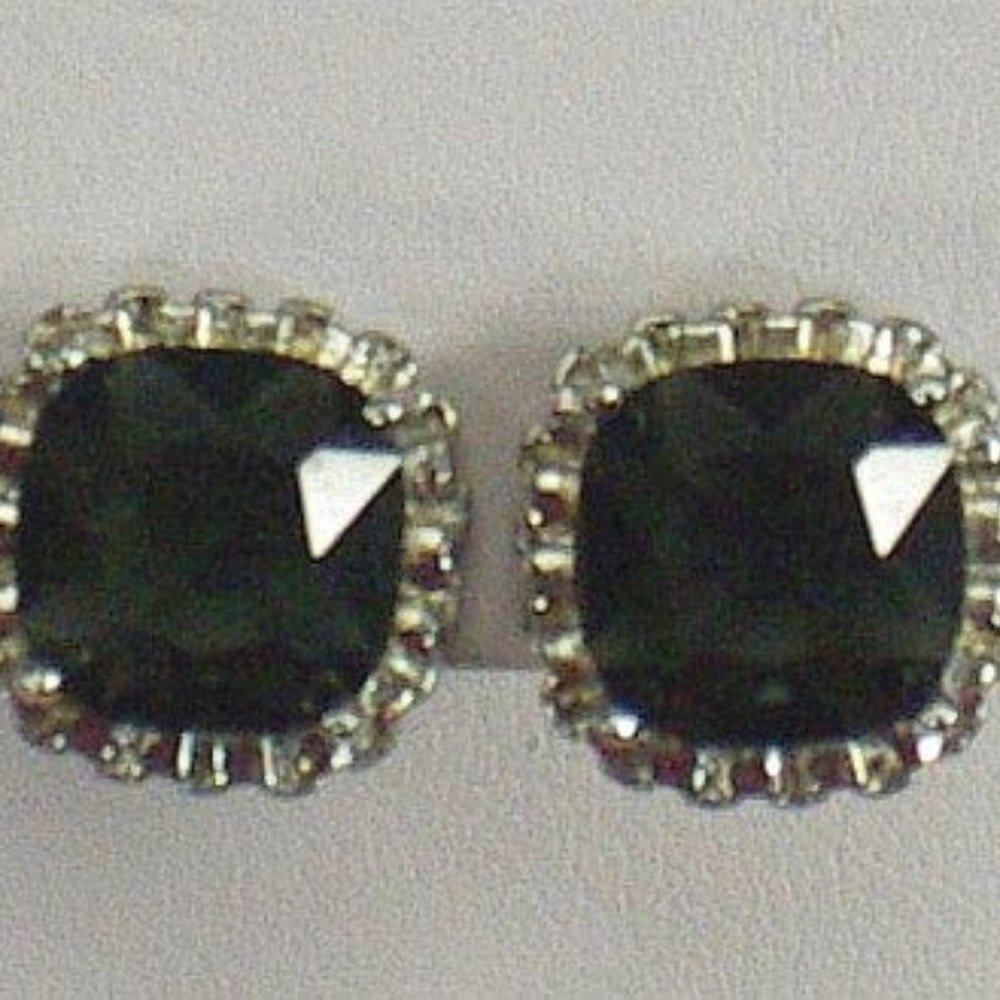 Jewelmint LBD Black Crystal Stud Earrings NIB